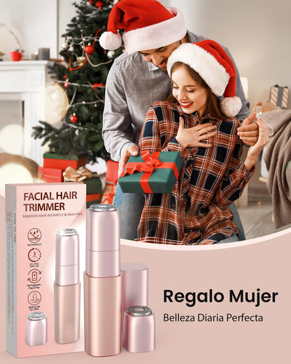 iFANZETECH Rasuradora Facial Mujer Afeitadora Facial: Mini Afeitadora Eléctrica, sin Dolor Elimina el Vello Cara, Labios, Barbilla, Mejillas, Frente, para Premaquillaje, USB-C Recargable, Regalo Mujer